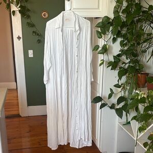 Chic White Button-Down Maxi Dress